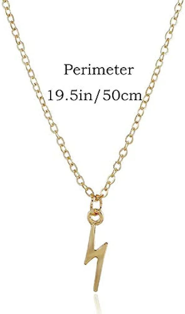 Artmiss Lightning Necklace - Gold Charm Bar Choker Jewelry - Shop N Save