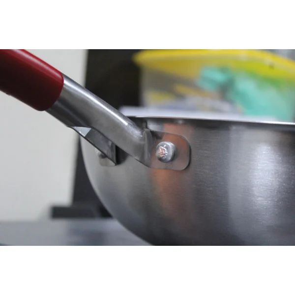 Nonstick Stainless Wok: 32cm, Honeycomb Design, Silver Shade - Shop N Save