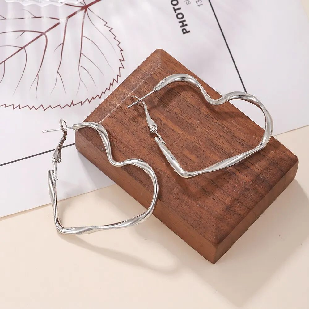 Heart Cuff Earrings: Fashionable Hollow Design, Birthday Gift - Shop N Save