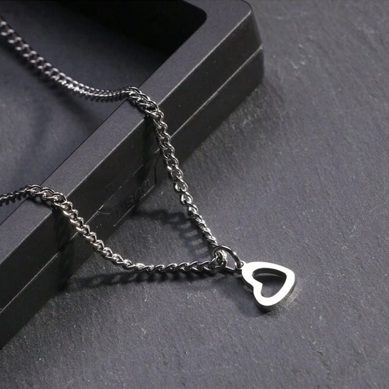 Stainless Steel Heart Pendant: Simple, Elegant, Versatile Necklace - Shop N Save