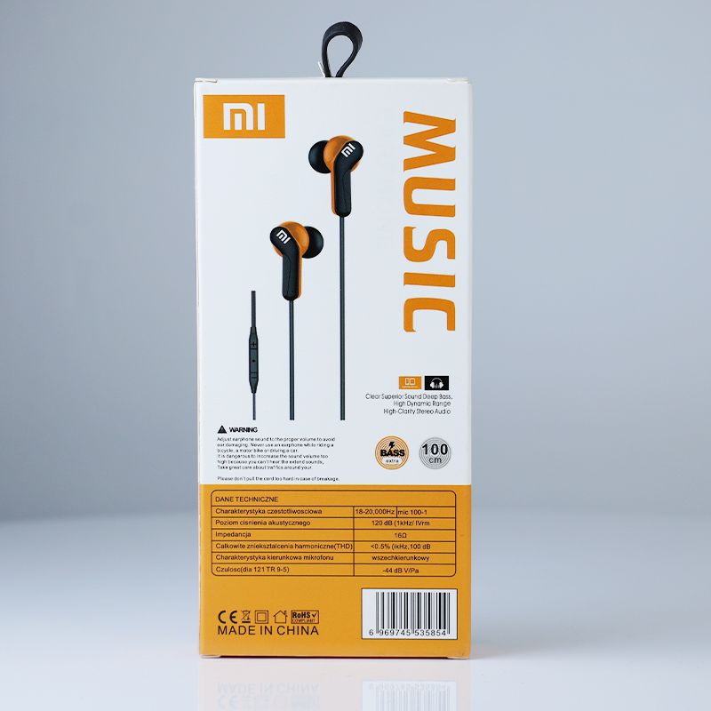 Mi S50 Bass Handsfree: Clear Calls, Comfort Fit, Tangle-Free (orange Black) - Shop N Save