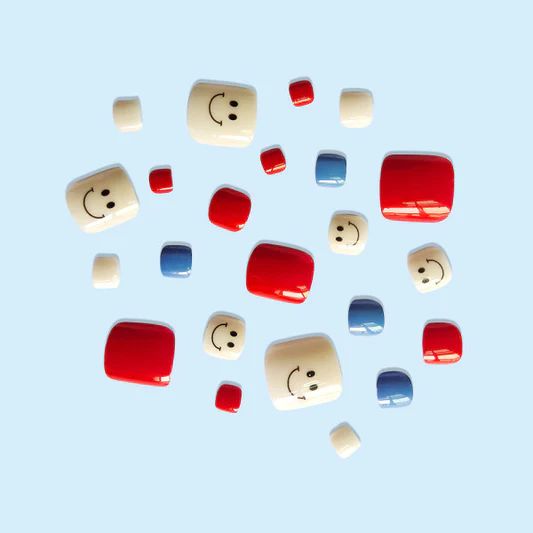 Cute Smile Nails Set - 24 Pieces with Glue, Multi-Color Variety - Shop N Save