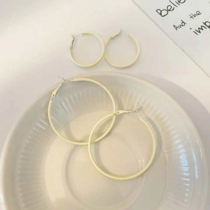 Korean Retro Yellow Circle Earrings - High Sense Design Trend - Shop N Save