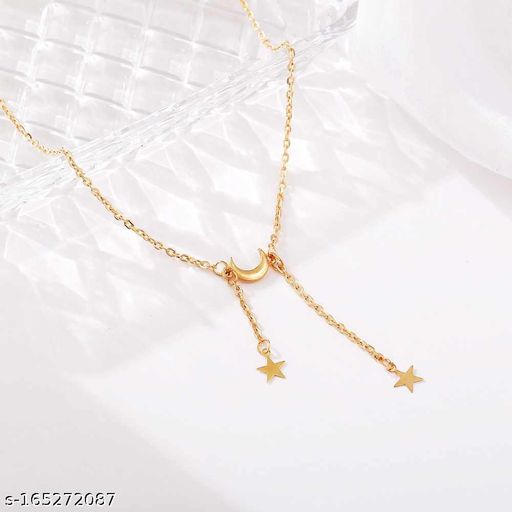 Crescent Moon Stars Necklace - Celestial Charm Jewelry for Women - Shop N Save
