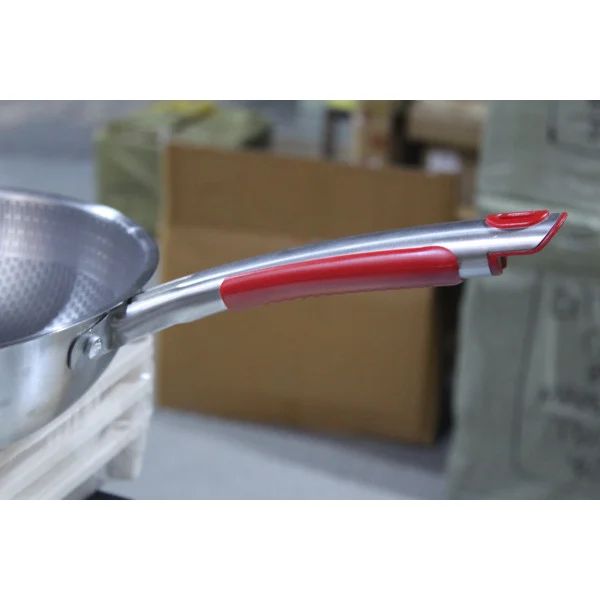 Nonstick Stainless Wok: 32cm, Honeycomb Design, Silver Shade - Shop N Save