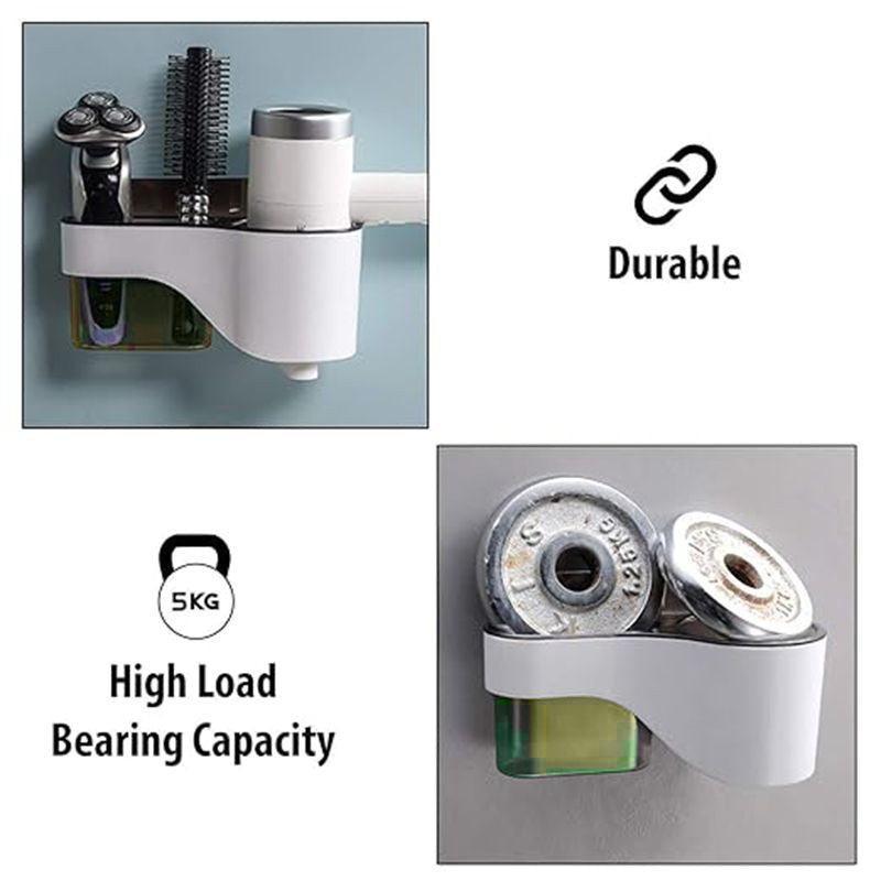 Hair Dryer Stand: Self-Adhesive, Organizer Shelf, Bathroom Rack - Shop N Save