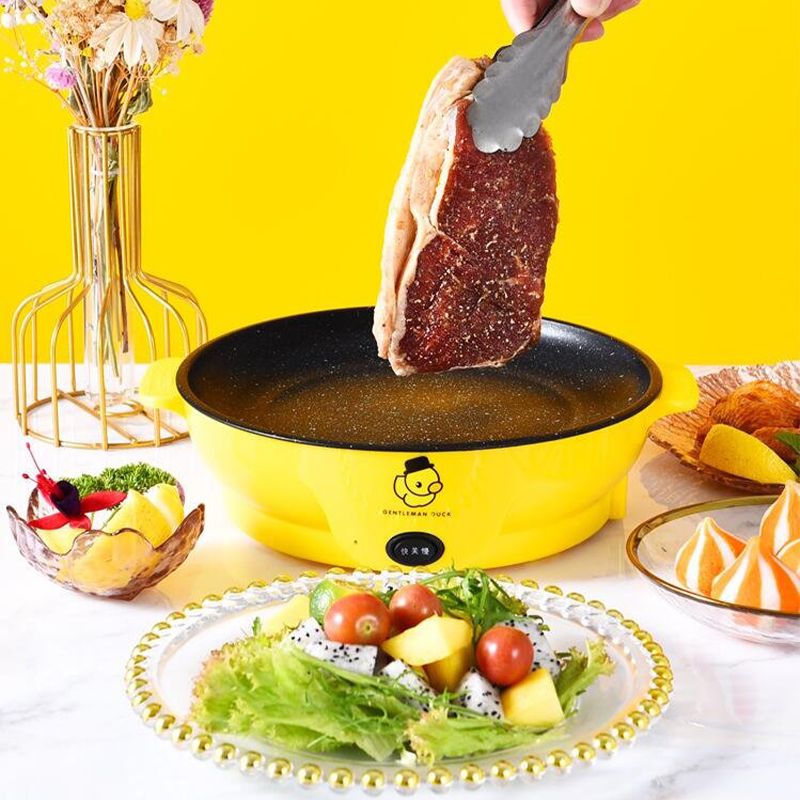 Cute Yellow Duck Electric Grill: Mini Non-Stick Frying Pan - Shop N Save