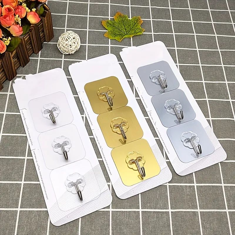 Self-Adhesive Wall Hooks: No Nails, Versatile, Easy Installation - Shop N Save