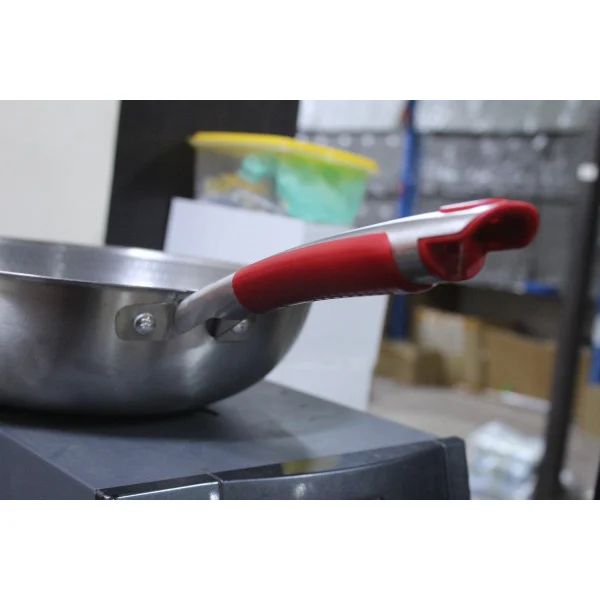 Nonstick Stainless Wok: 32cm, Honeycomb Design, Silver Shade - Shop N Save