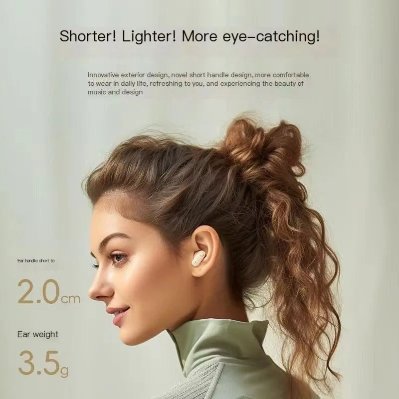 Wireless Bluetooth Earphones with Charging Bin Cord, Headphones, Outdoor Sports Headset, Touch Control Headphones, Earbuds (White)