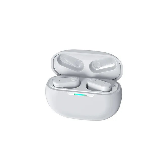 Wireless Bluetooth Earphones with Charging Bin Cord, Headphones, Outdoor Sports Headset, Touch Control Headphones, Earbuds (White)