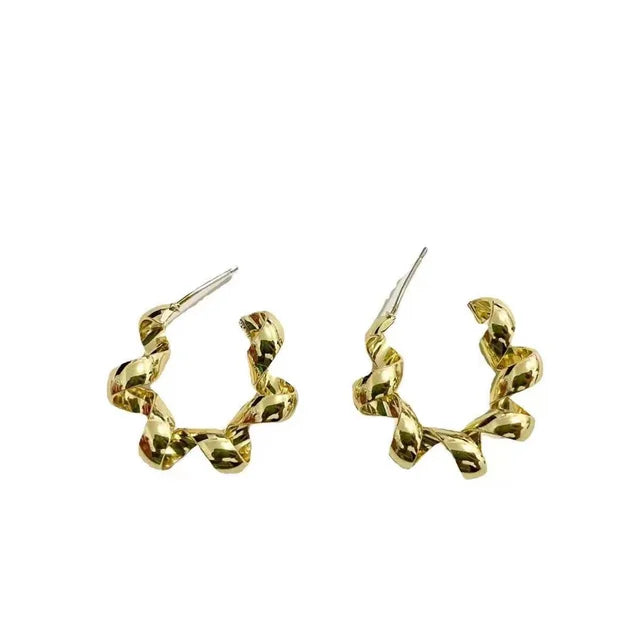 Gold Geometric Hoop Earrings: Punk, Hip Hop, Fashion Jewelry - Shop N Save