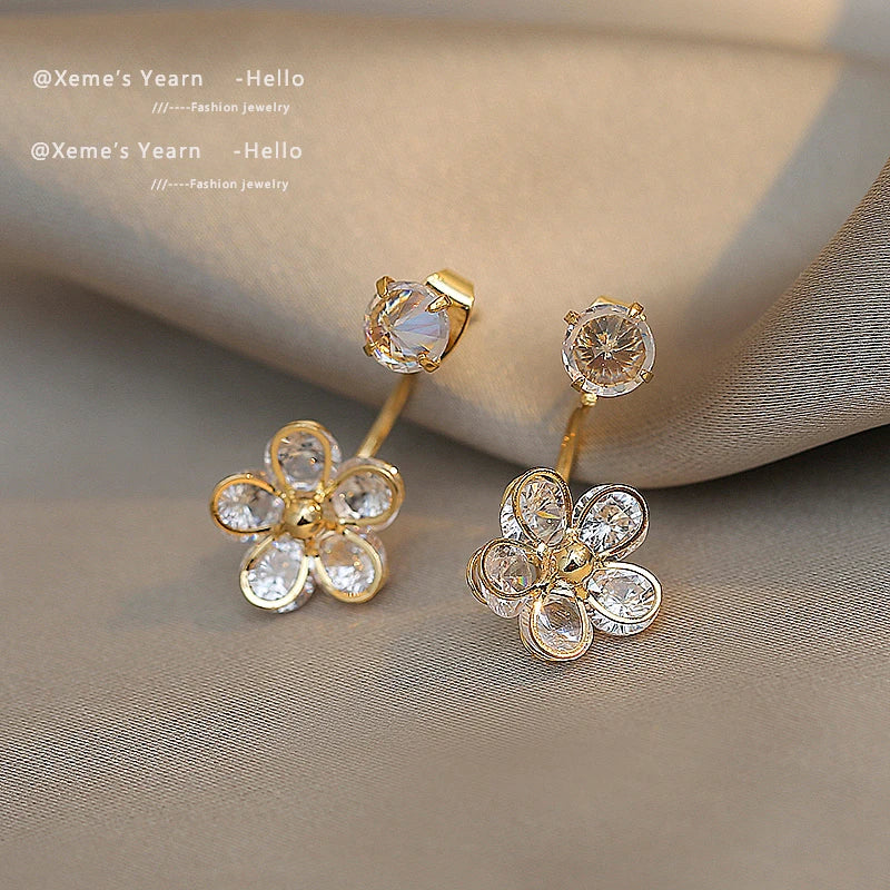 Zircon Petal Studs - Luxury Korean Fashion Earrings 2023 - Shop N Save