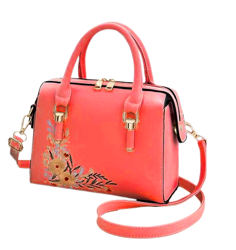 Elegant Red Floral Handbag: Valentine's Style, Cute, Synthetic Leather - Shop N Save