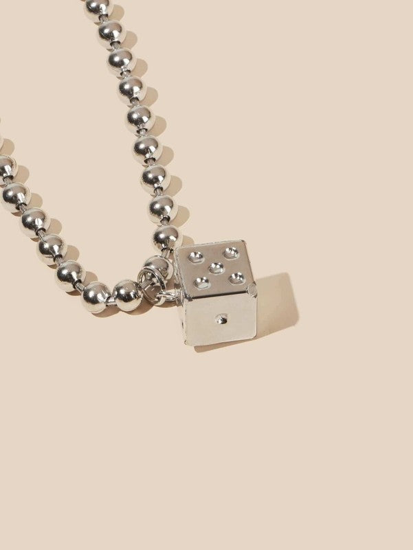 Sleek Cylindrical Bead Necklace - Minimalist Single-Piece Jewelry - Shop N Save