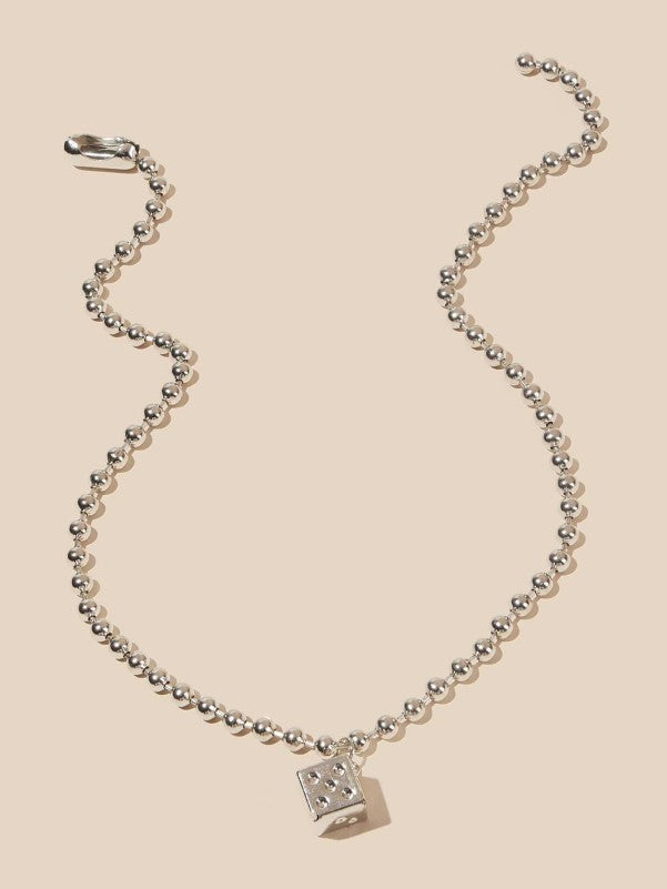 Sleek Cylindrical Bead Necklace - Minimalist Single-Piece Jewelry - Shop N Save