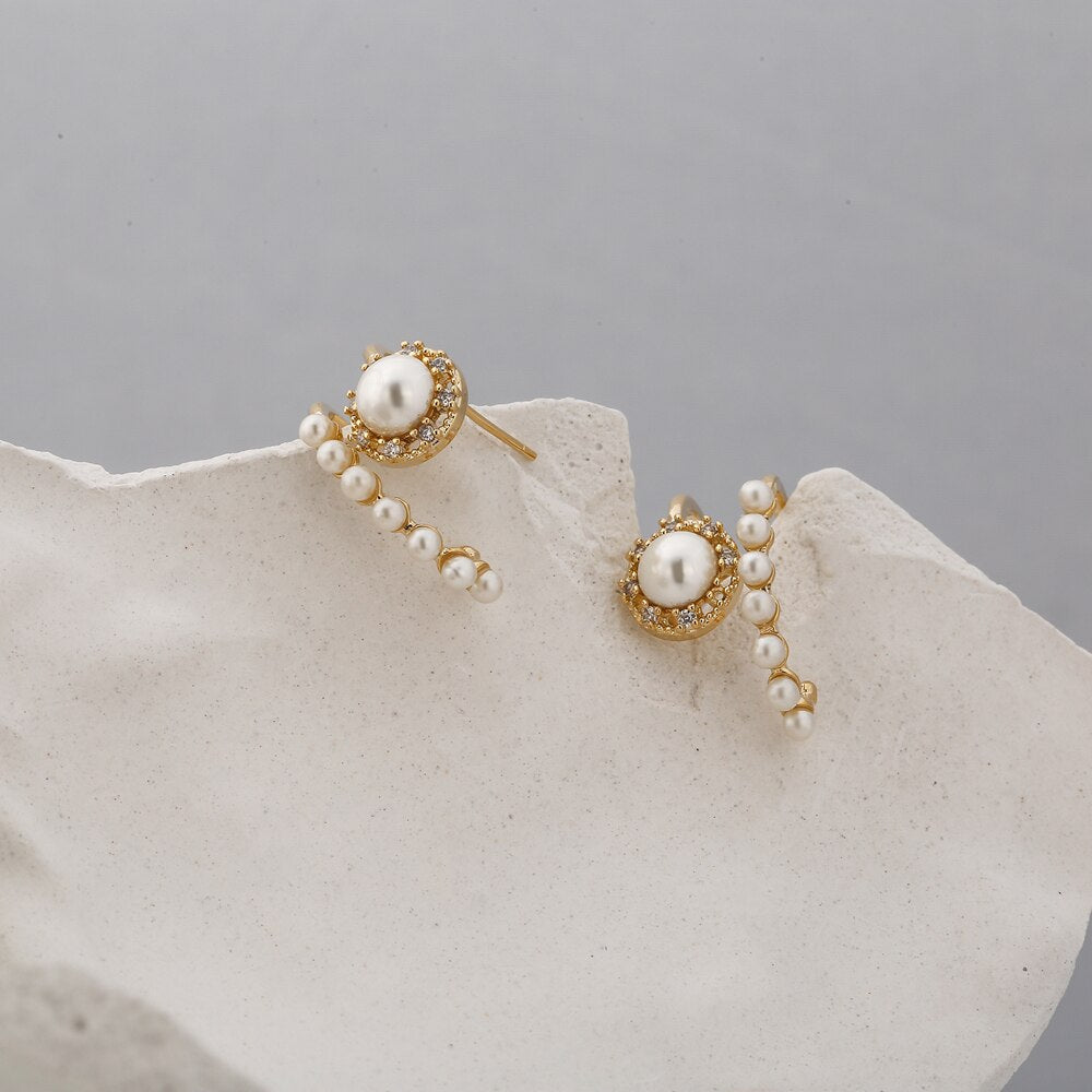 Lumia Korean Pearl Studs: Elegant Imitation Earrings - Shop N Save