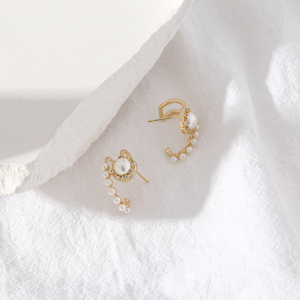 Lumia Korean Pearl Studs: Elegant Imitation Earrings - Shop N Save