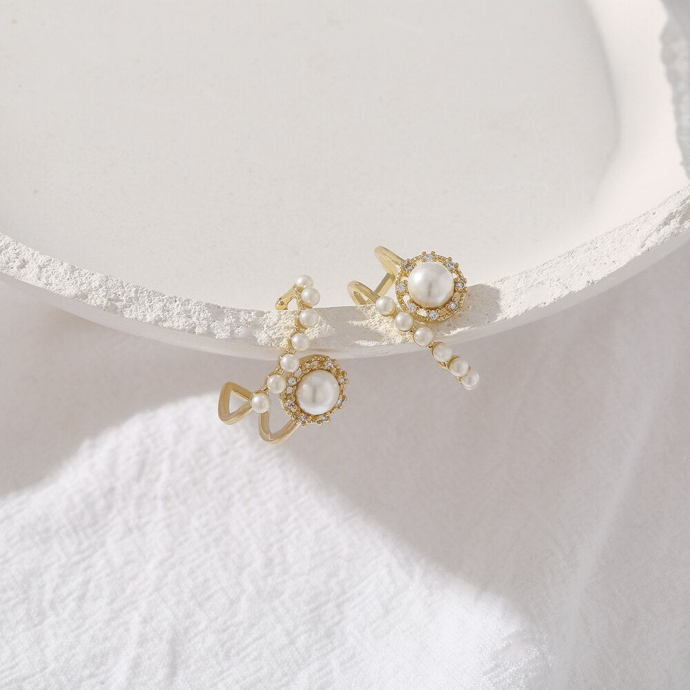 Lumia Korean Pearl Studs: Elegant Imitation Earrings - Shop N Save