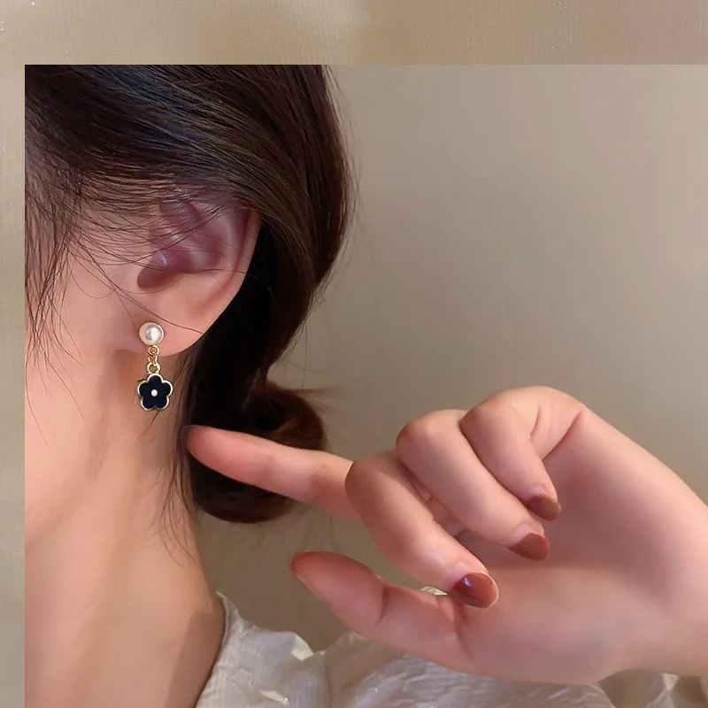 2023 Enamel Flower Earrings: Pearl Hoops, Fashion Jewelry - Shop N Save