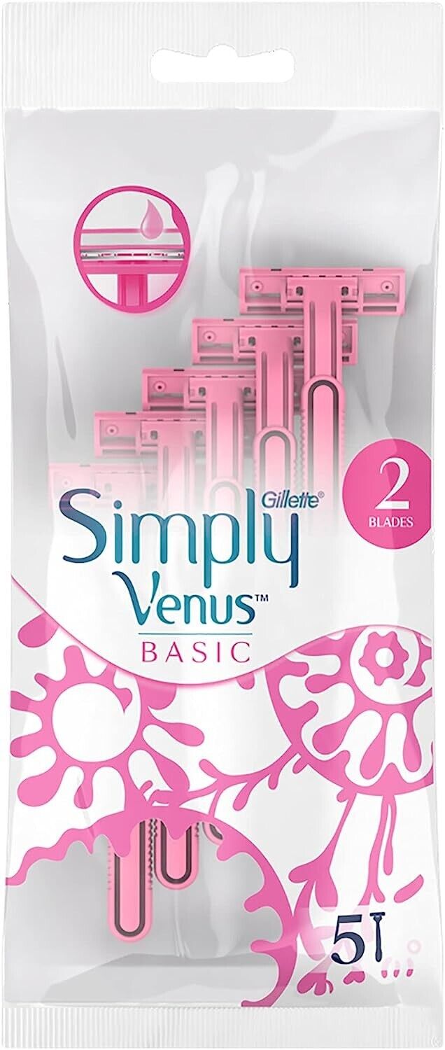 Gillette Simply Venus: 5-Pack Women's Disposable Razors, Dual Blades - Shop N Save
