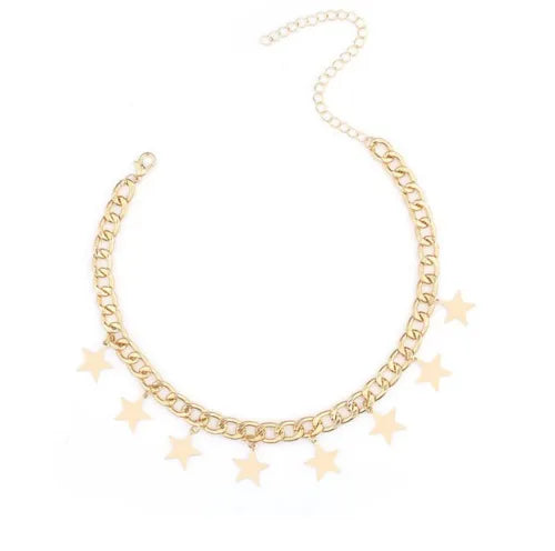 Star Pendant Choker: Women's Gold & Silver Chain Fashion - Shop N Save