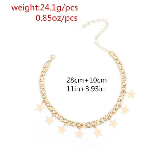 Star Pendant Choker: Women's Gold & Silver Chain Fashion - Shop N Save