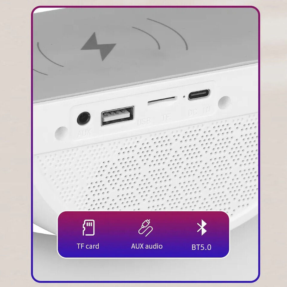 LED Atmosphere Light Wireless Charger with Bluetooth Speaker - Shop N Save