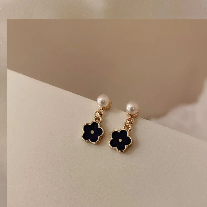 2023 Enamel Flower Earrings: Pearl Hoops, Fashion Jewelry - Shop N Save