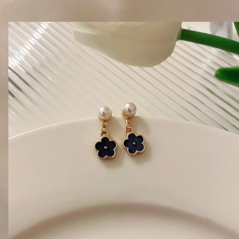 2023 Enamel Flower Earrings: Pearl Hoops, Fashion Jewelry - Shop N Save