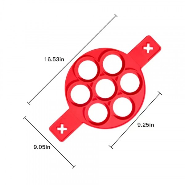 Round Silicone Backing Pancake Cooking Mold - Red - Shop N Save