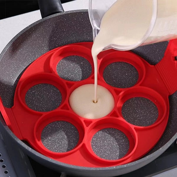Round Silicone Backing Pancake Cooking Mold - Red - Shop N Save