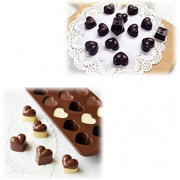 Heart Ice Cubes And Chocolate Silicone Mold - Choclate - Shop N Save