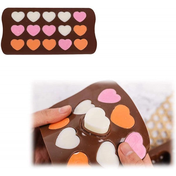 Heart Ice Cubes And Chocolate Silicone Mold - Choclate - Shop N Save