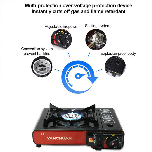 Light Weight Good Quality Camping Portable Mini Gas Stove - Black - Shop N Save