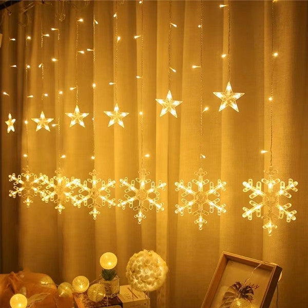 Room Decoration Party String Christmas Snowflake Lights - Yellow