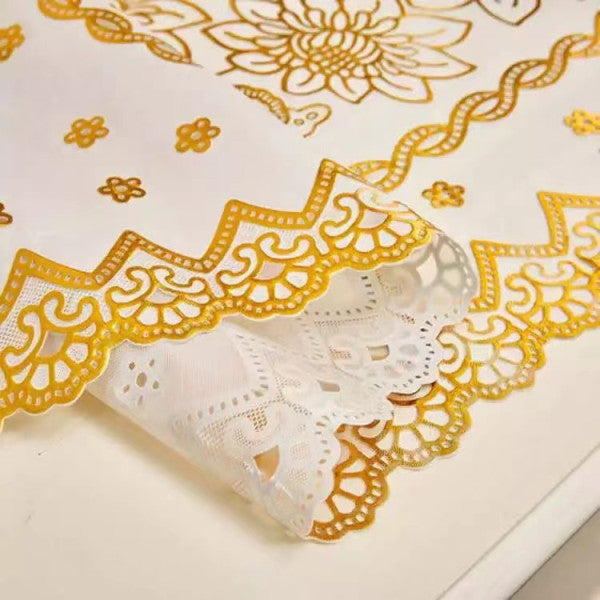 Waterproof Oil Proof Hollow Rectangle Vinyl Large Size Tablecloth - 137x200 CM - Shop N Save