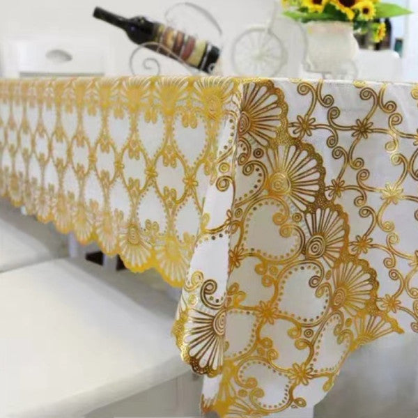 Waterproof Oil Proof Hollow Rectangle Vinyl Large Size Tablecloth - 137x200 CM - Shop N Save