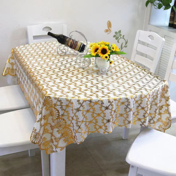 Waterproof Oil Proof Hollow Rectangle Vinyl Large Size Tablecloth - 137x200 CM - Shop N Save