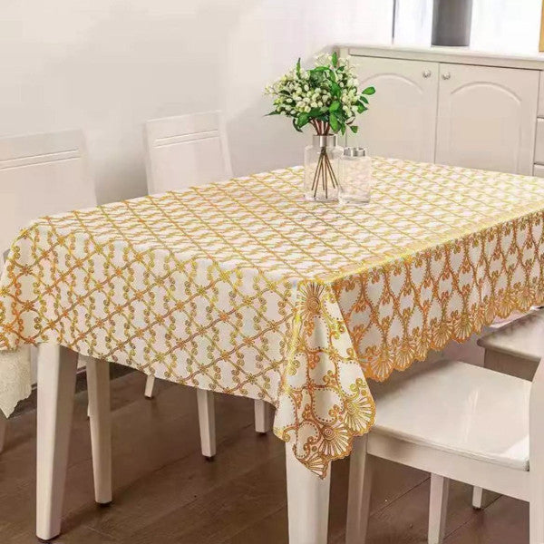 Waterproof Oil Proof Hollow Rectangle Vinyl Large Size Tablecloth - 137x200 CM - Shop N Save