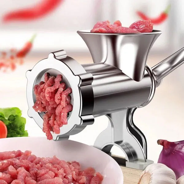 Heavy Duty Manual Meat Mincer Grinder - Silver - Shop N Save