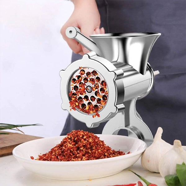 Heavy Duty Manual Meat Mincer Grinder - Silver - Shop N Save