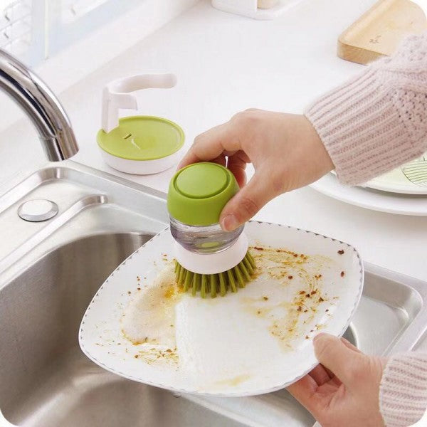 Soap Dispensing Easy Dish Washing Cleaning Brush - Green - Shop N Save
