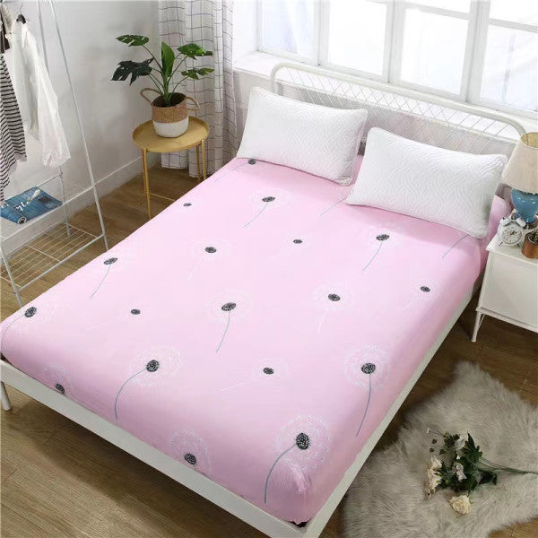 Elastic Easy Fitted Quality Fabric Bed Sheet Cover with 2 Pieces Pillow Cover Set Pink - 150 X 200cm- Light Pink