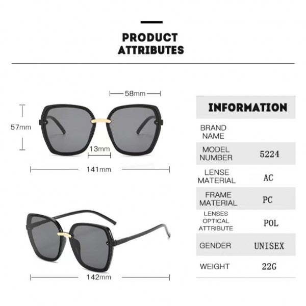 Women Retro Simple Polygon Sunglasses - Black - Shop N Save