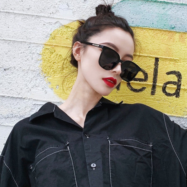 Unisex Fashion Sunscreen Trend Sunglasses - Black - Shop N Save