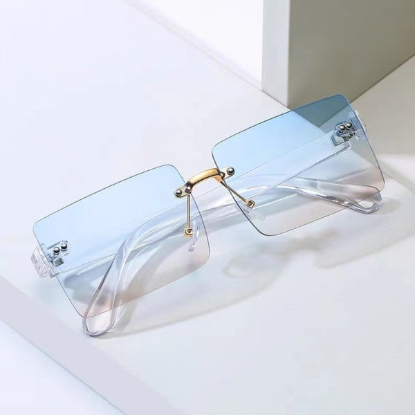 Frameless Gradient Transparent Sunglasses - Light Blue - Shop N Save