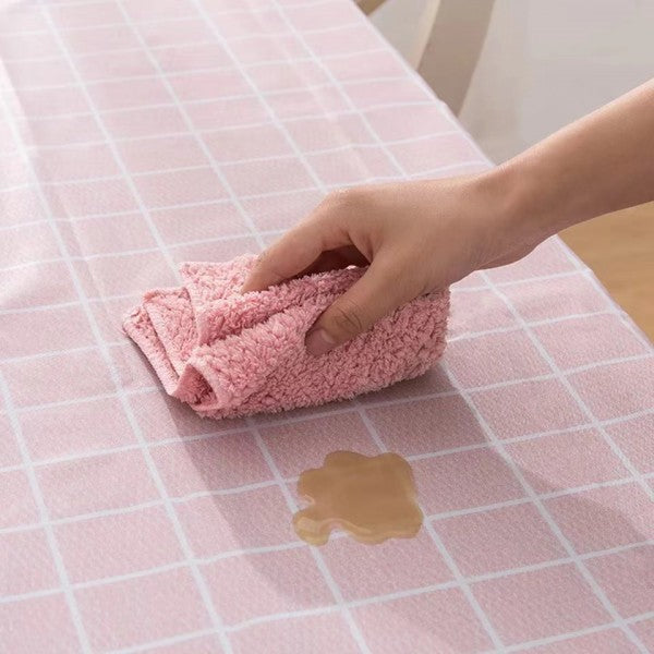 Waterproof Simple Oilproof Lattice Table Cloth - 137x137 CM