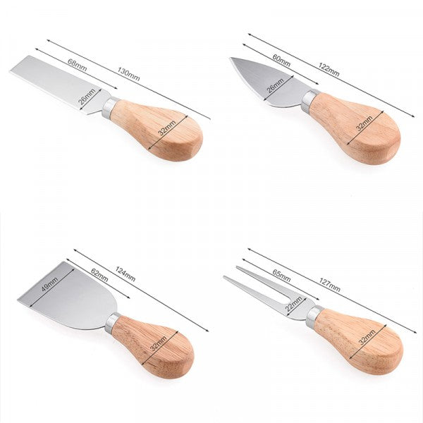 Cheese Knife With Wooden Handle 4 Piece Kitchen Tool Set - Shop N Save
