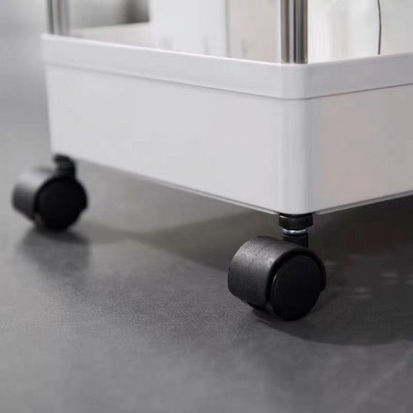 4 Tier Multifunction Plastic Shelving Rack With Wheels - Shop N Save